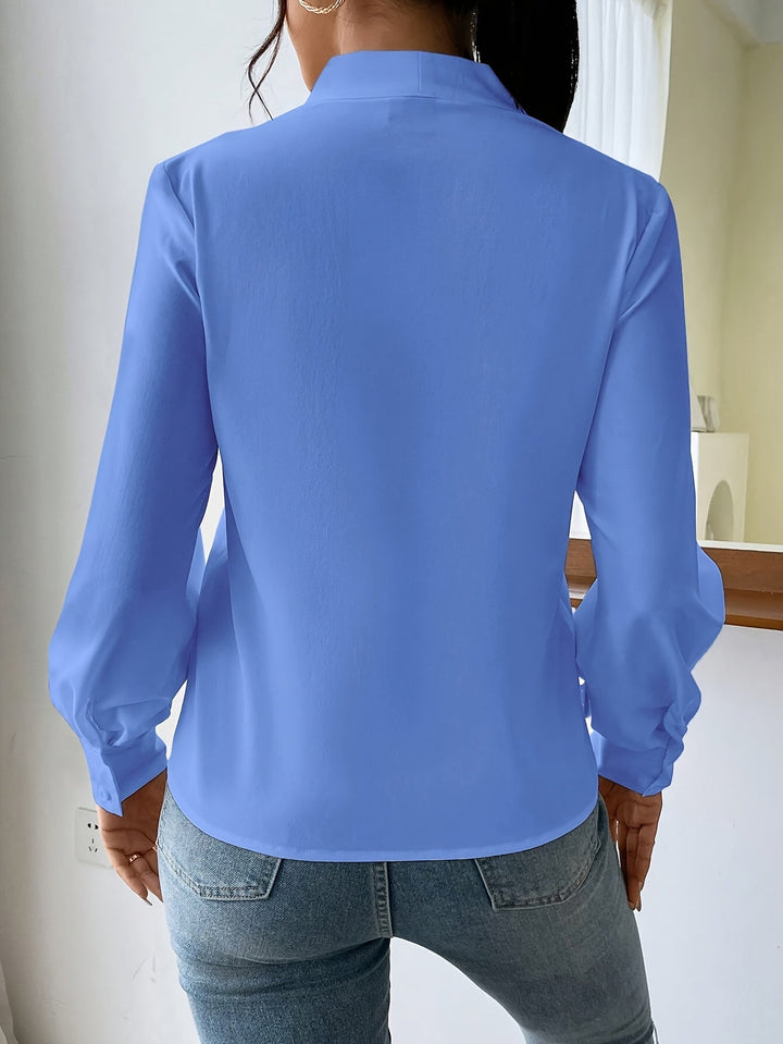 Elegant V-Hals Blus för Dam