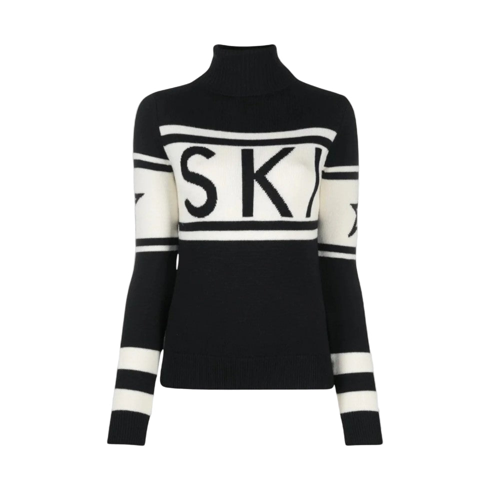 Dam Turtleneck Tröja med Modern Grafik