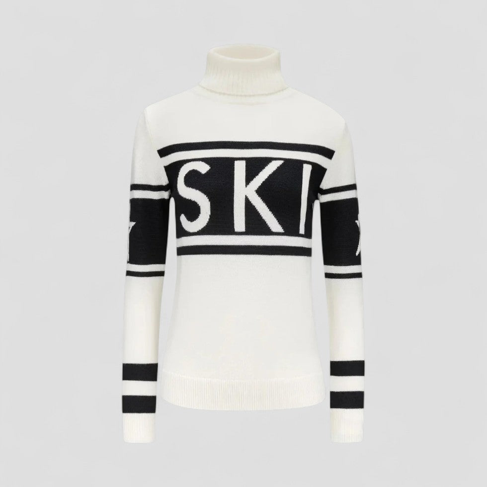Dam Turtleneck Tröja med Modern Grafik