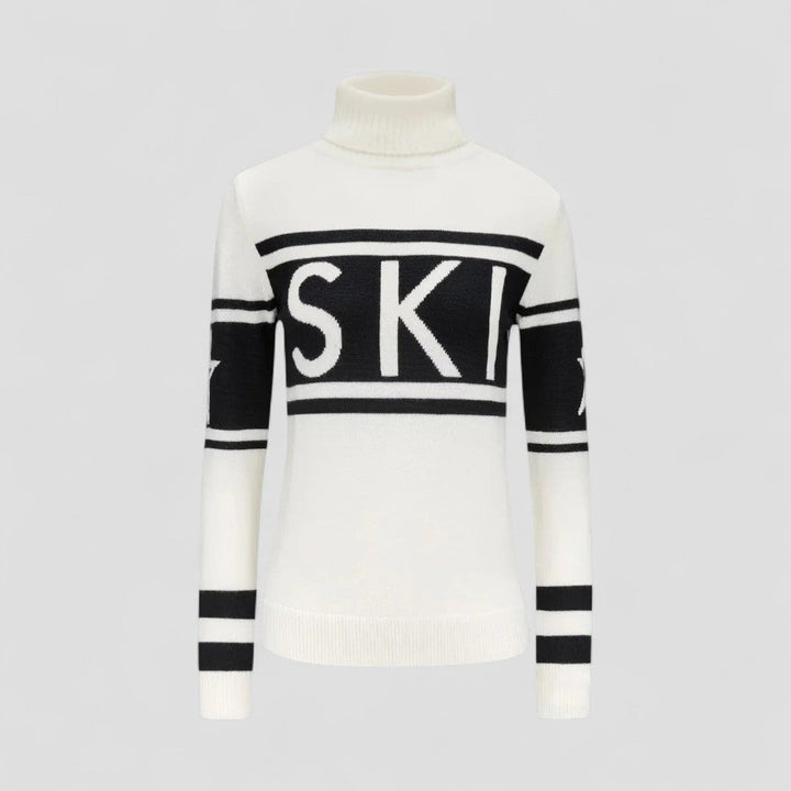 Dam Turtleneck Tröja med Modern Grafik
