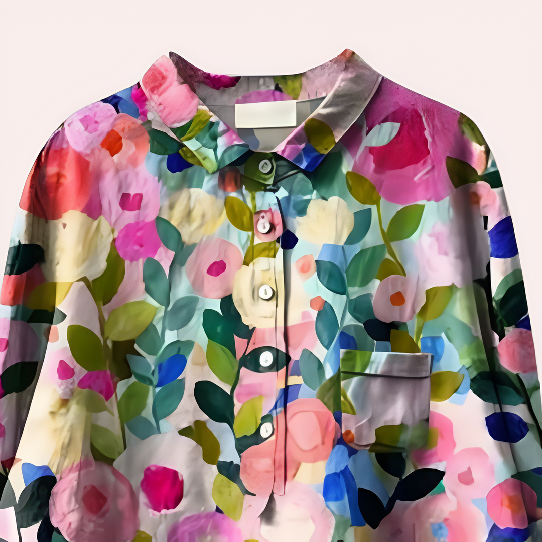 Dam Blus med Blomtryck och Elegant Sommerstil