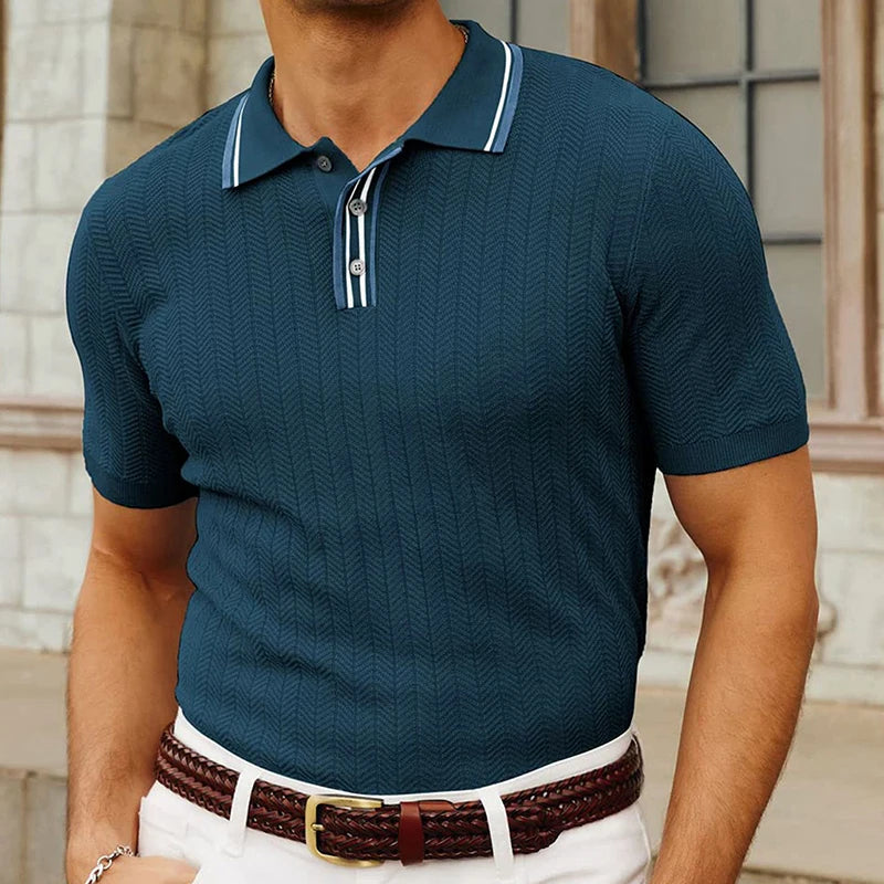 Herr Poloshirt Slim Fit – Lyxig och Andningsbar