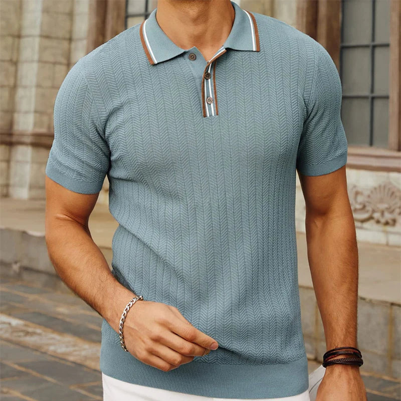 Herr Poloshirt Slim Fit – Lyxig och Andningsbar