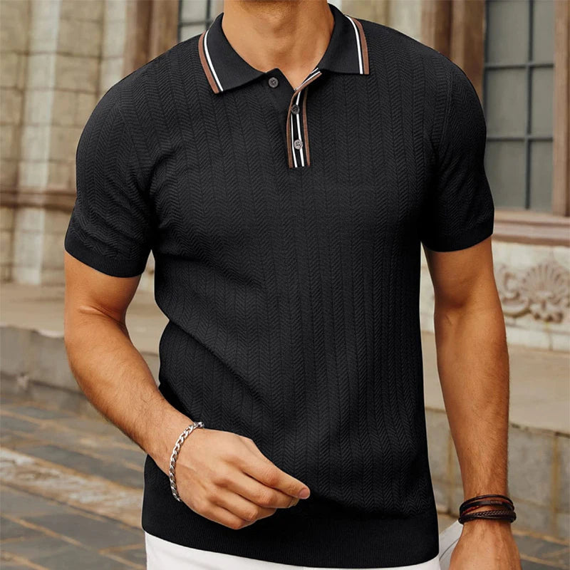 Herr Poloshirt Slim Fit – Lyxig och Andningsbar