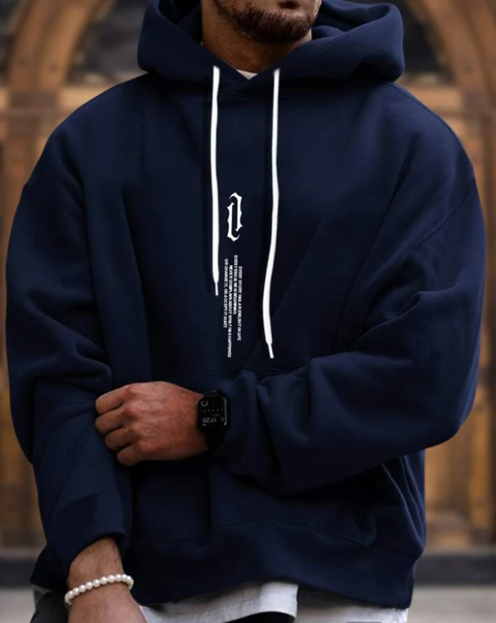 Elegant Herr Hoodie i Mjuk Textil