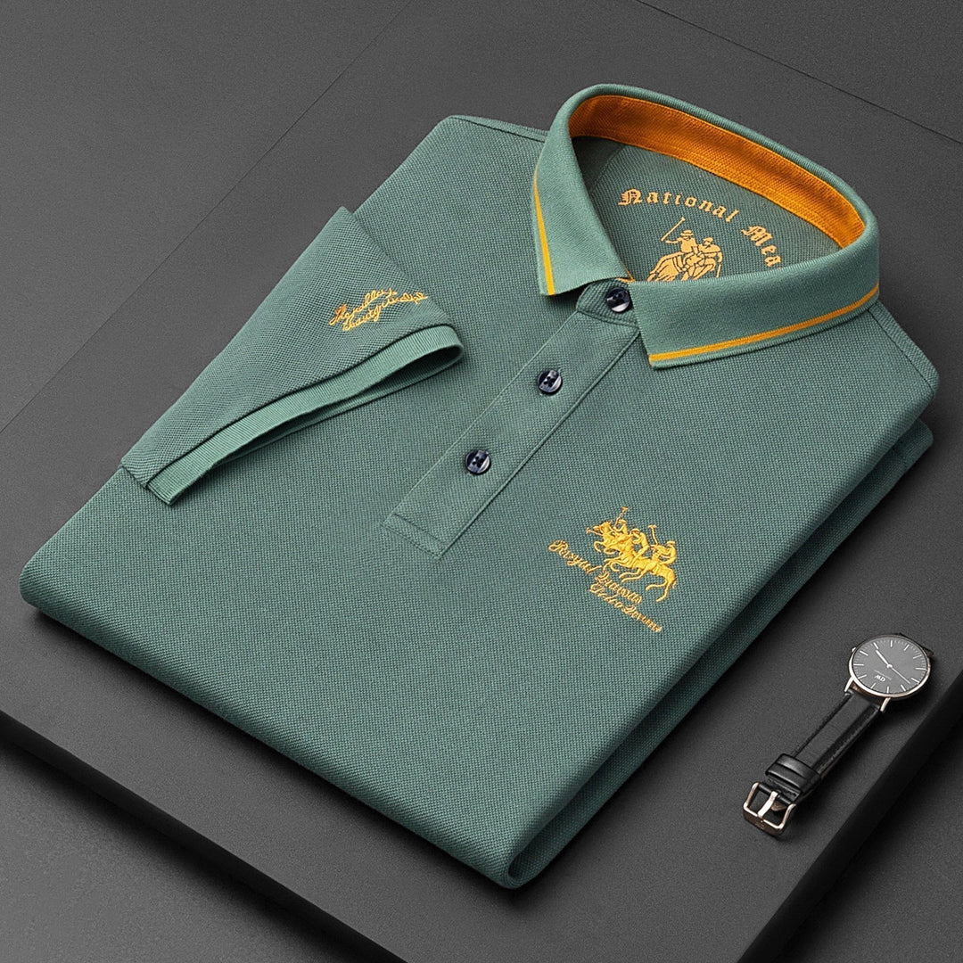 Herrpolo Modern med Broderade Detaljer - Mjuk Väv