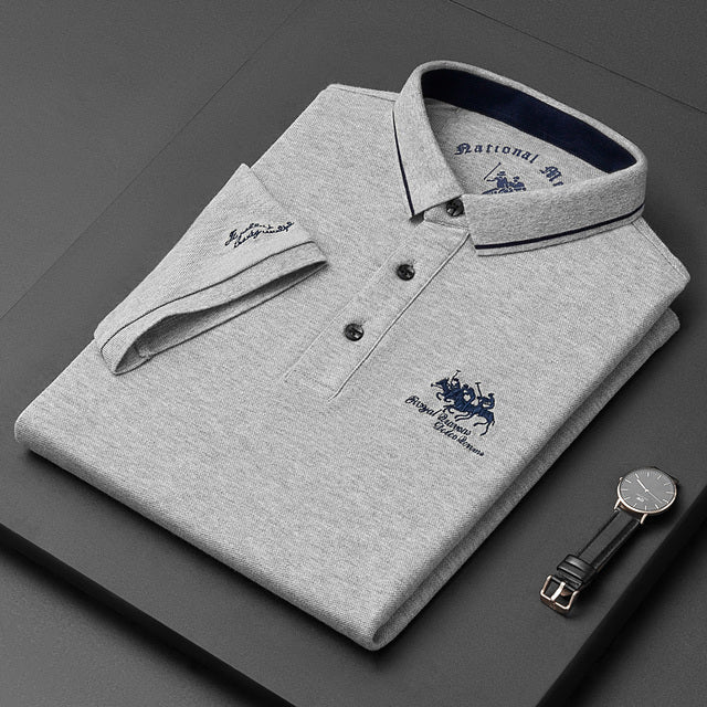 Herrpolo Modern med Broderade Detaljer - Mjuk Väv