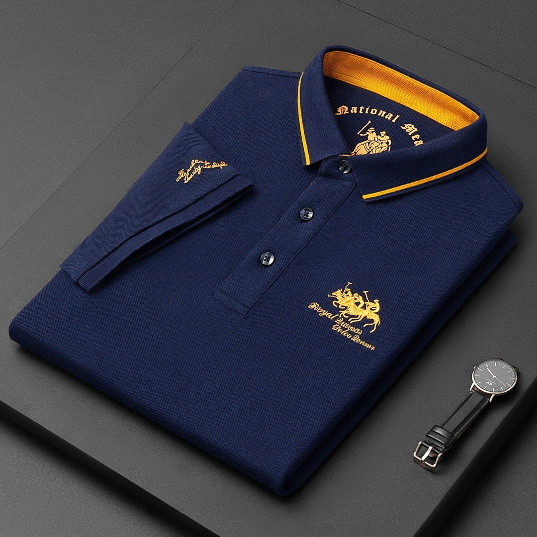 Herrpolo Modern med Broderade Detaljer - Mjuk Väv
