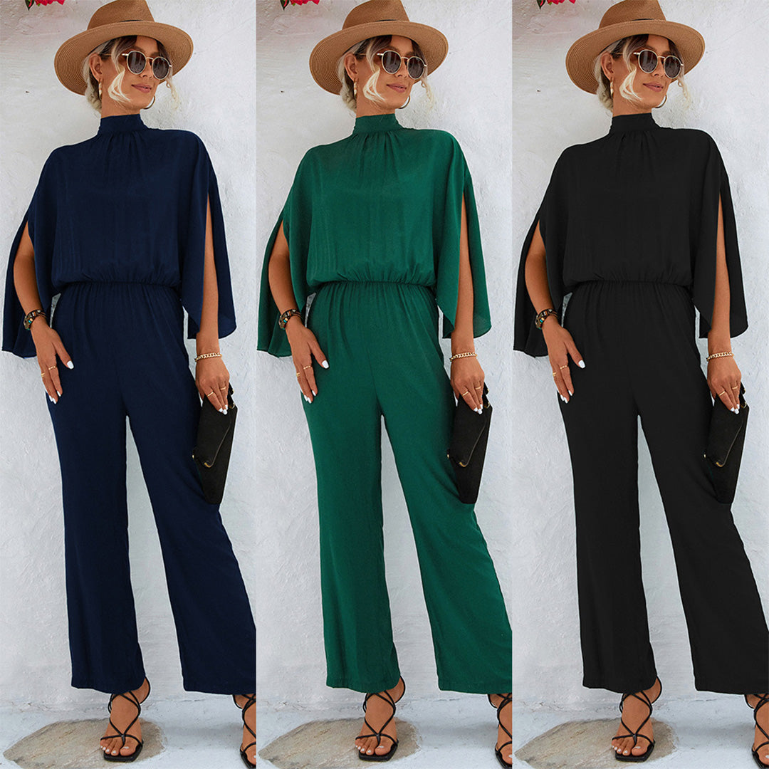 Elegant jumpsuit - Kortärmad - Vida ben - Sommarjumpsuit - Damkläder