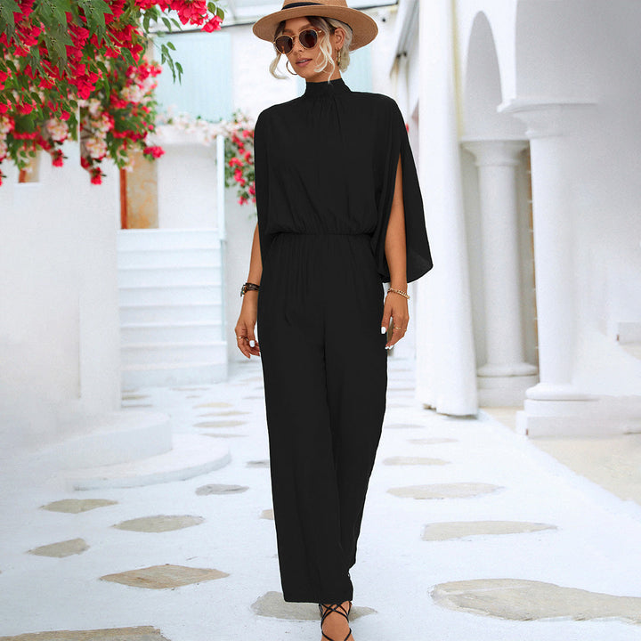 Elegant jumpsuit - Kortärmad - Vida ben - Sommarjumpsuit - Damkläder