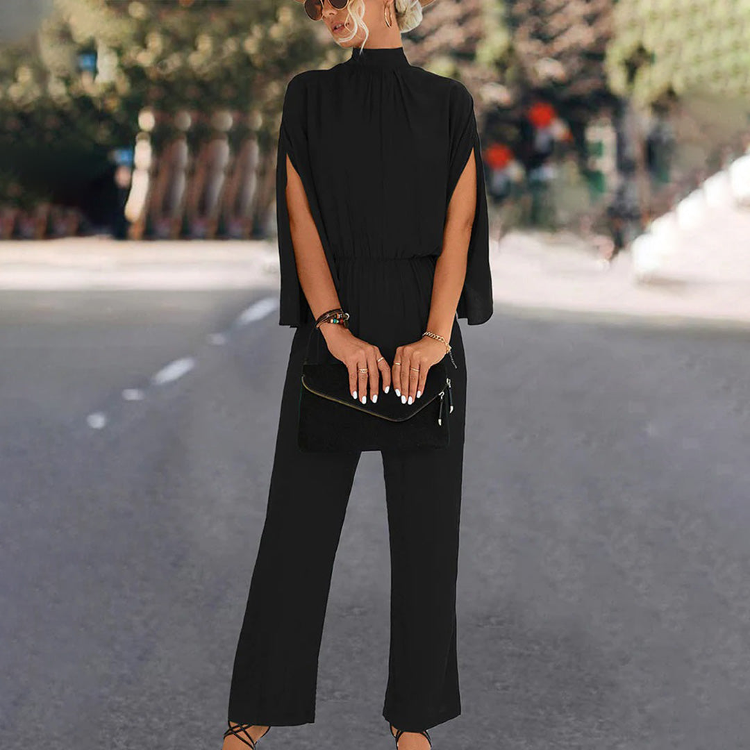 Elegant jumpsuit - Kortärmad - Vida ben - Sommarjumpsuit - Damkläder