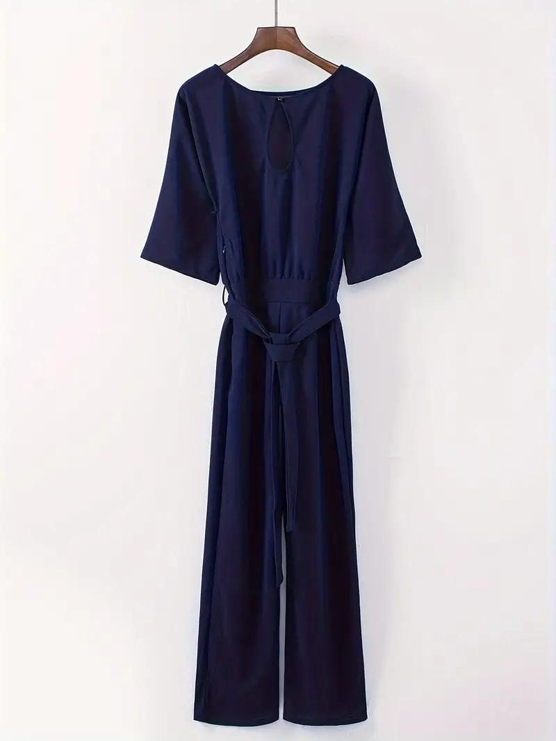 Elegant jumpsuit, skärp, dolmanärm, vid ben, damkläder