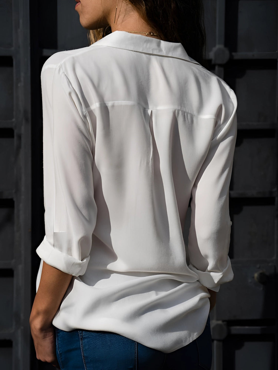 Elegant Dam Blus Långärmad V-Neck