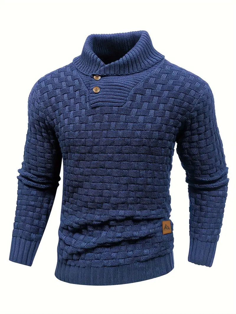 Elegant Herrtröja i Stickad Design - Perfekt för Kalla Dagar
