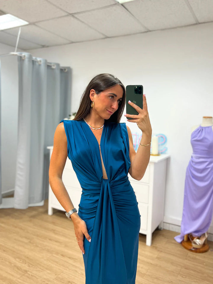 Eleganta Kvinnors Plisserad Maxi Klänning