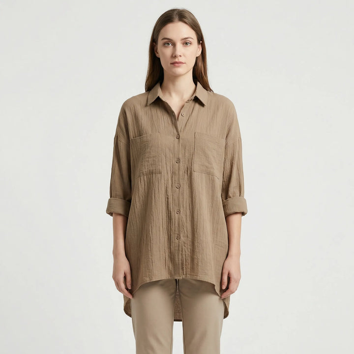 Elegant damblus med knäppslå - Becky