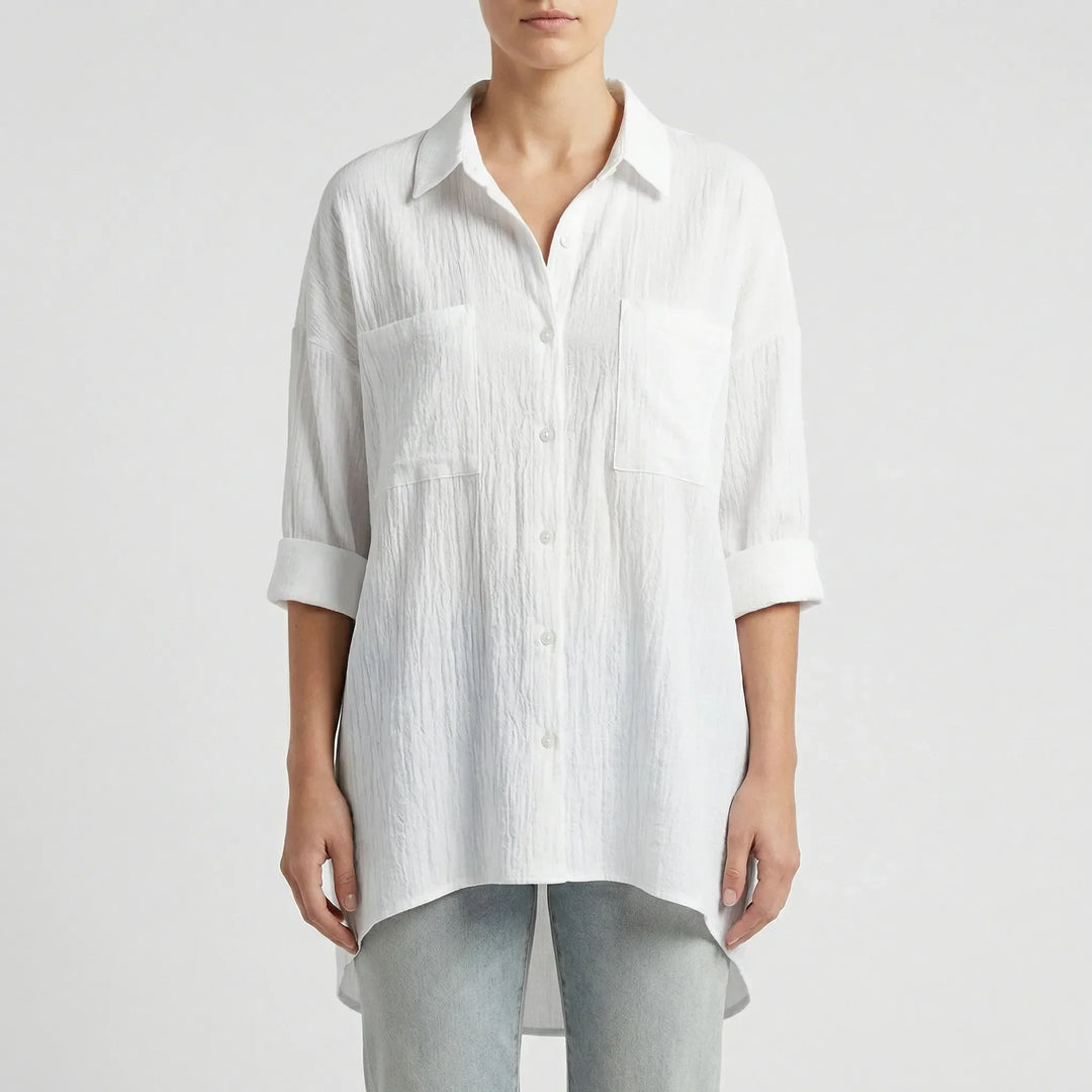 Elegant damblus med knäppslå - Becky