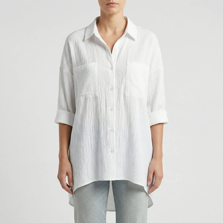 Elegant damblus med knäppslå - Becky