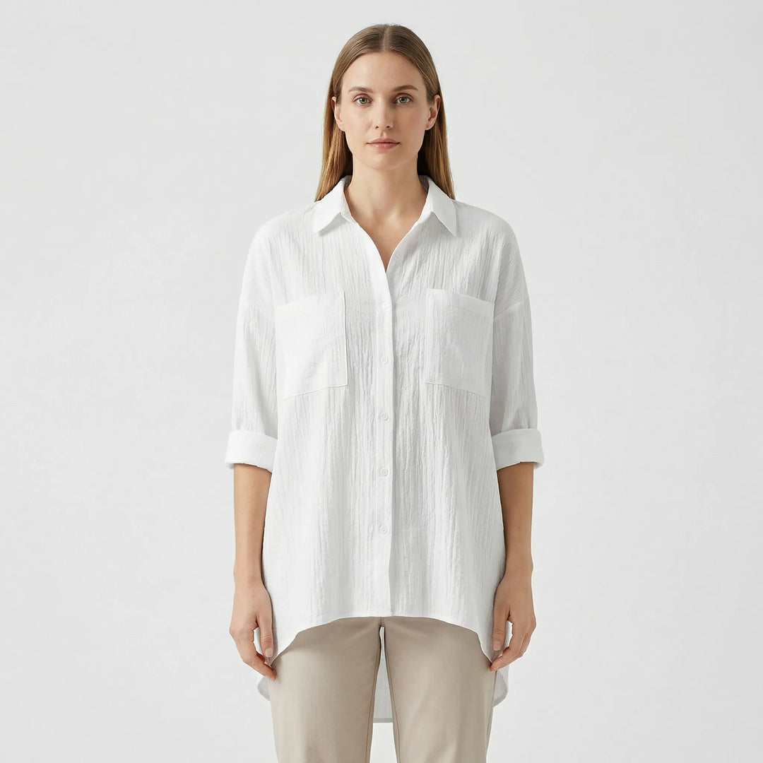 Elegant damblus med knäppslå - Becky