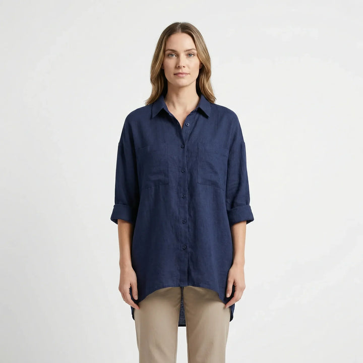 Elegant damblus med knäppslå - Becky