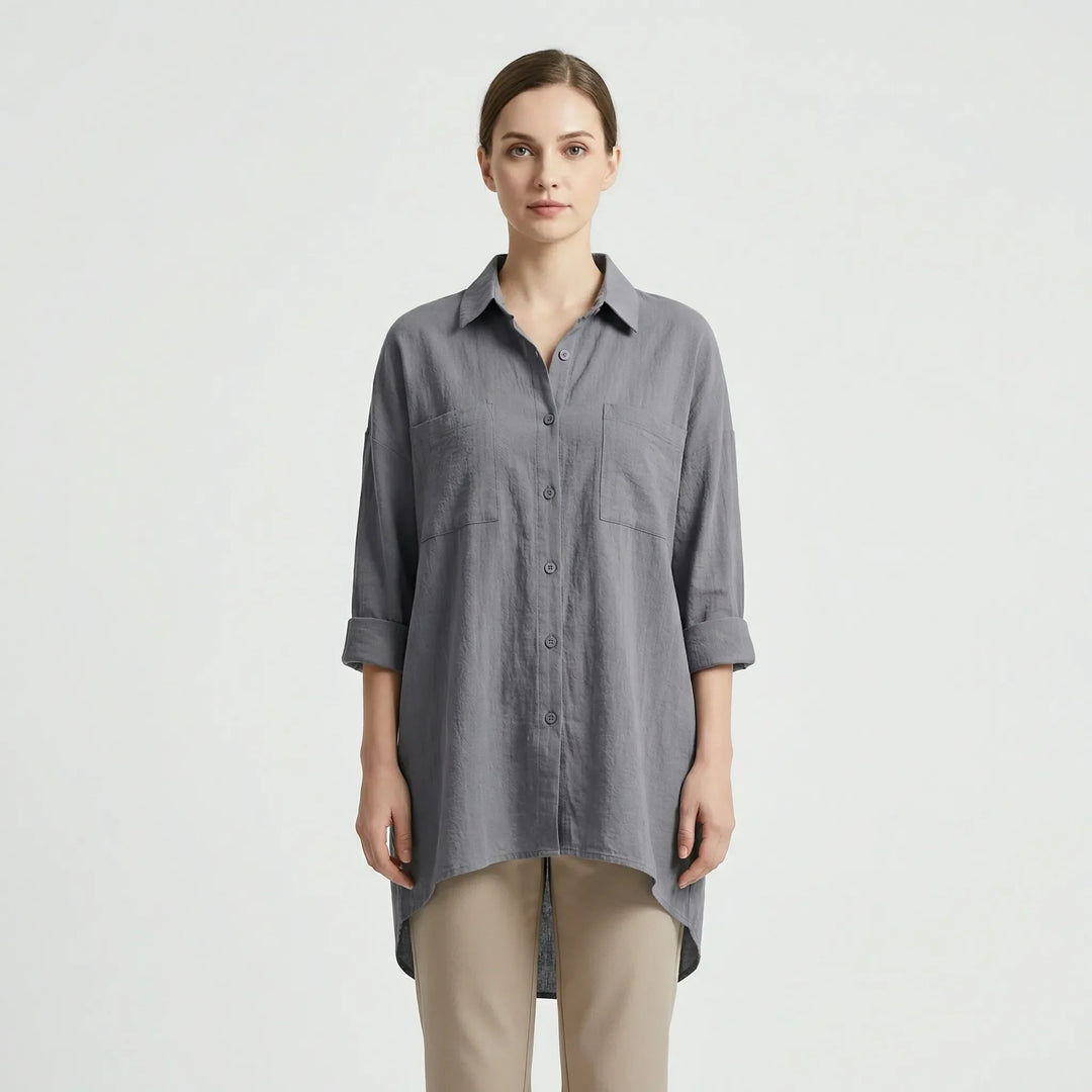 Elegant damblus med knäppslå - Becky