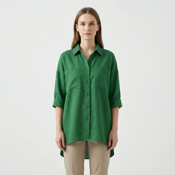 Elegant damblus med knäppslå - Becky