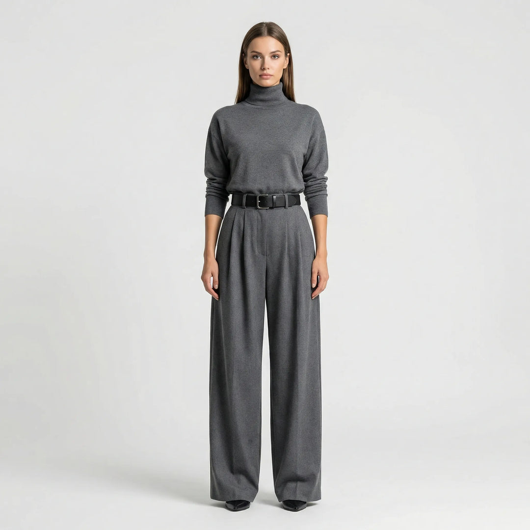 Elegant set med polotröja och byxor för damer - Joanne