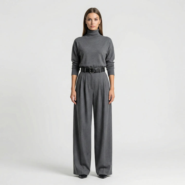 Elegant set med polotröja och byxor för damer - Joanne