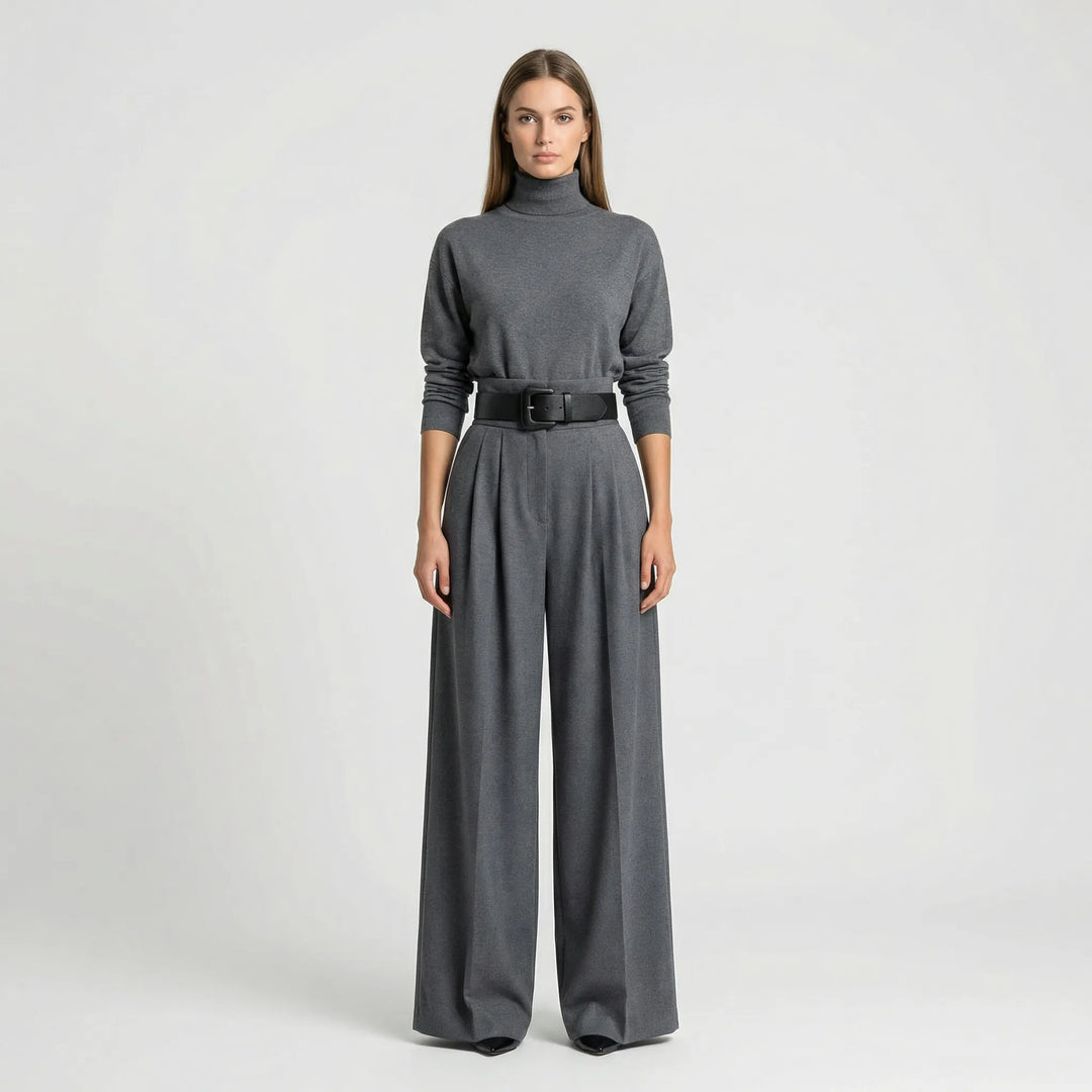 Elegant set med polotröja och byxor för damer - Joanne