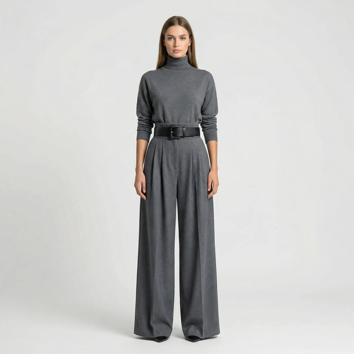 Elegant set med polotröja och byxor för damer - Joanne