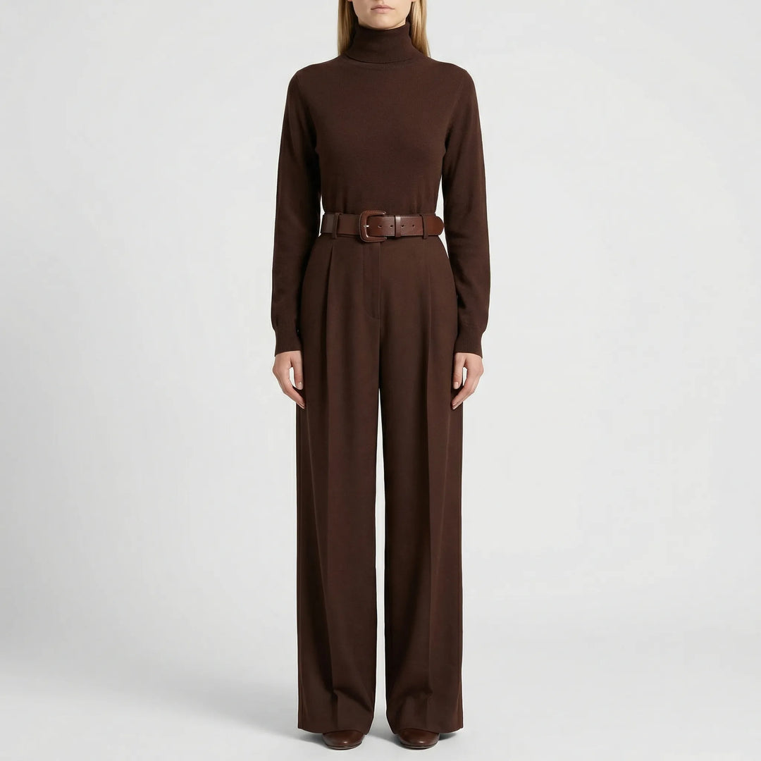 Elegant set med polotröja och byxor för damer - Joanne
