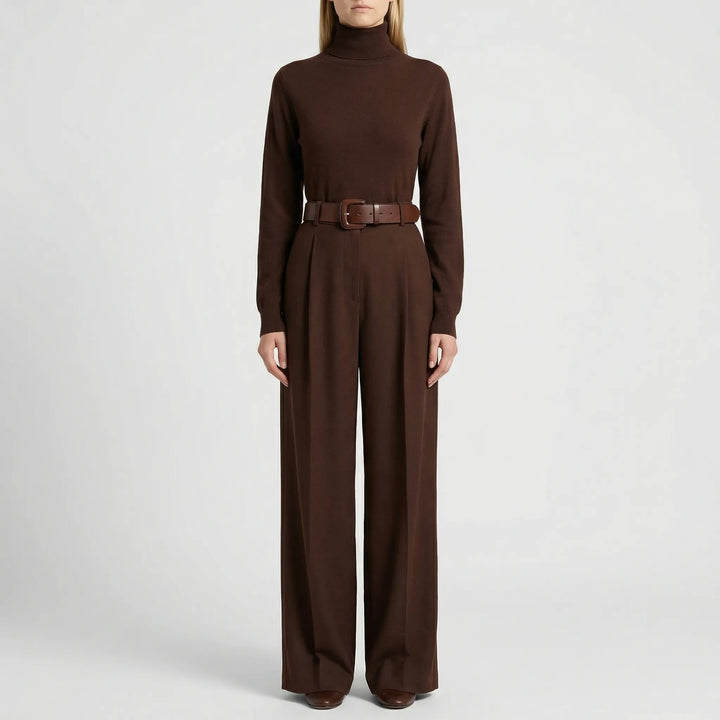 Elegant set med polotröja och byxor för damer - Joanne
