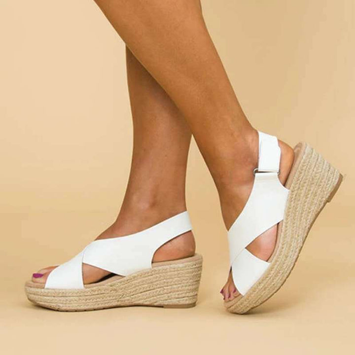 Espadriller med kilklack – ortopediska – justerbar rem – platåsandaler – damsandaler