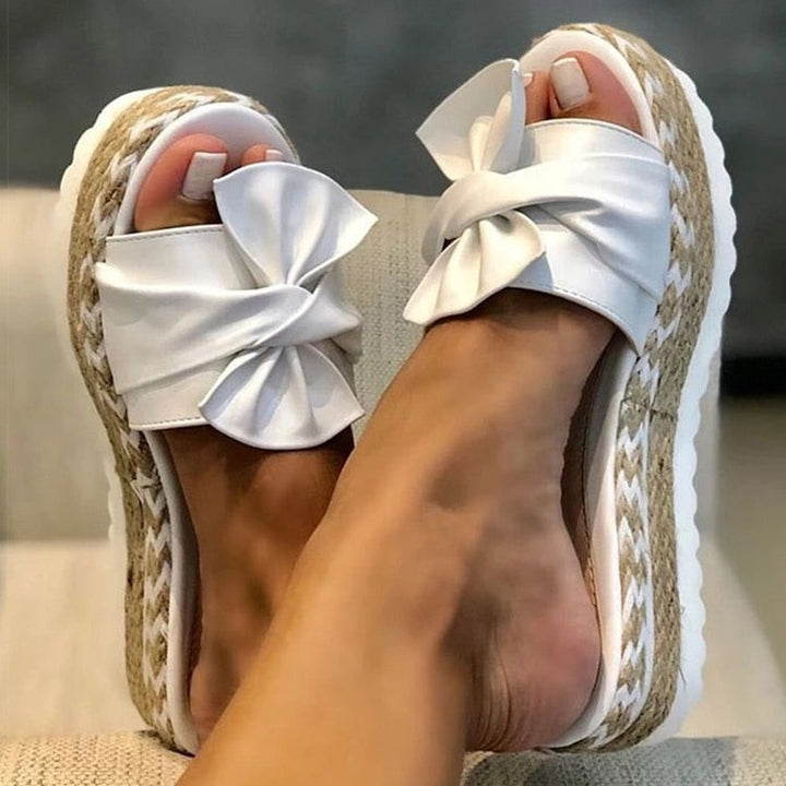Espadrilles - Slip-On - Fluga - Plattforms tofflor - Sandaler för kvinnor