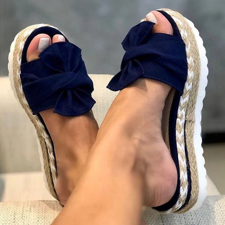 Espadrilles - Slip-On - Fluga - Plattforms tofflor - Sandaler för kvinnor