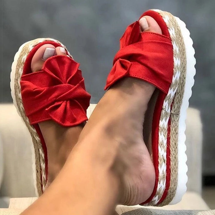 Espadrilles - Slip-On - Fluga - Plattforms tofflor - Sandaler för kvinnor