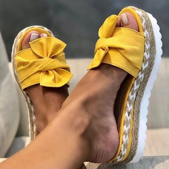 Espadrilles - Slip-On - Fluga - Plattforms tofflor - Sandaler för kvinnor