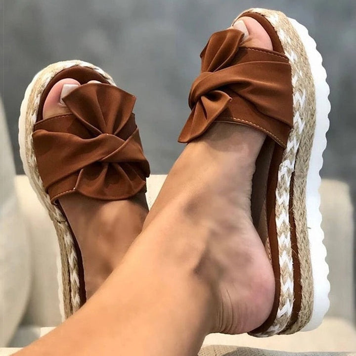 Espadrilles - Slip-On - Fluga - Plattforms tofflor - Sandaler för kvinnor