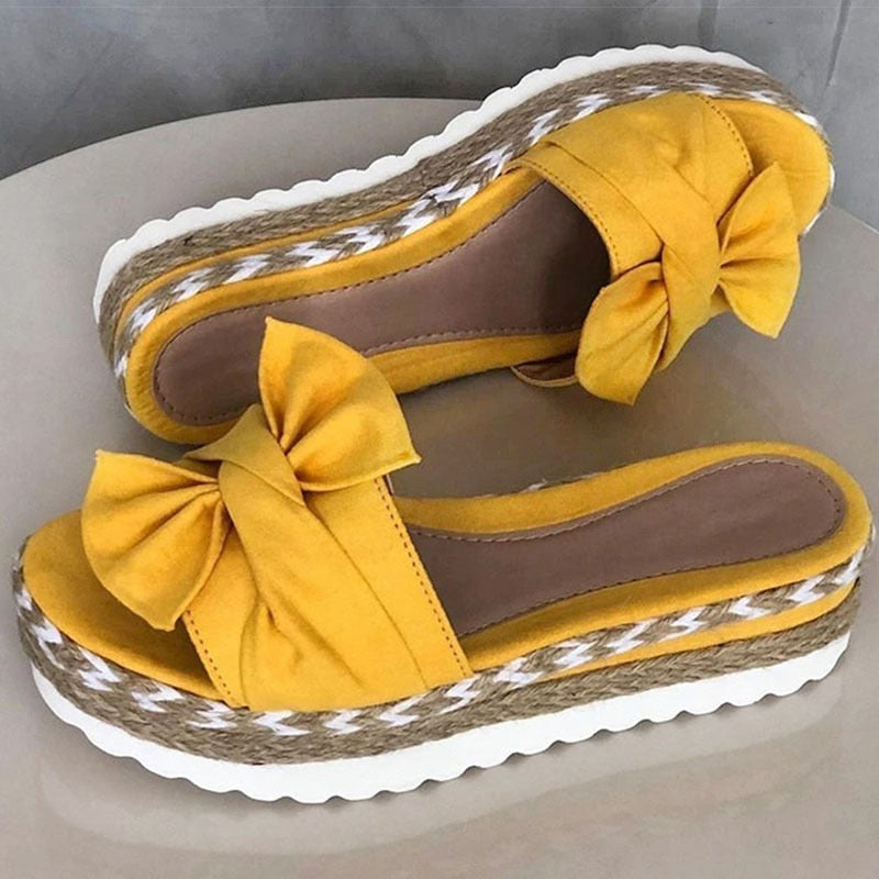 Espadrilles - Slip-On - Fluga - Plattforms tofflor - Sandaler för kvinnor