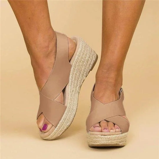 Espadrillosandaler - Ortopediska - Plattform - Espadrillos kilskor - Sandaler för kvinnor