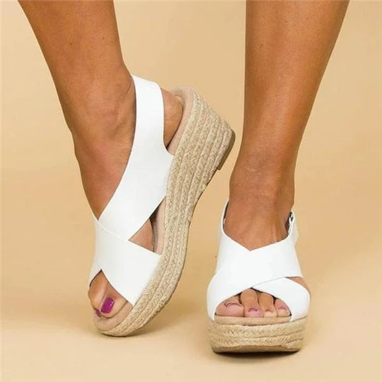 Espadrillosandaler - Ortopediska - Plattform - Espadrillos kilskor - Sandaler för kvinnor