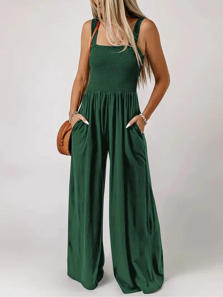 Eveliina-jumpsuit | Ärmlös jumpsuit med vida ben