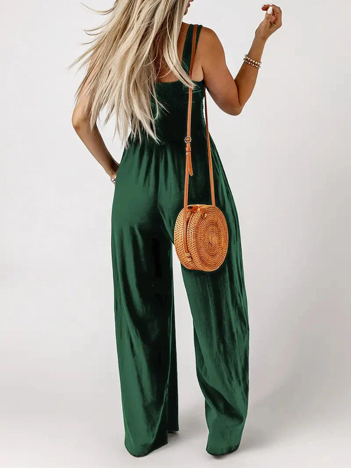 Eveliina-jumpsuit | Ärmlös jumpsuit med vida ben