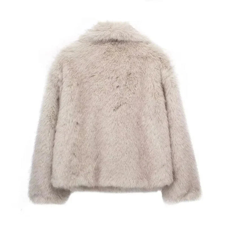 Fake Fur Jacket - Varm - Fluffig - Kort Faux Fur Coat - Pälsjacka Dam