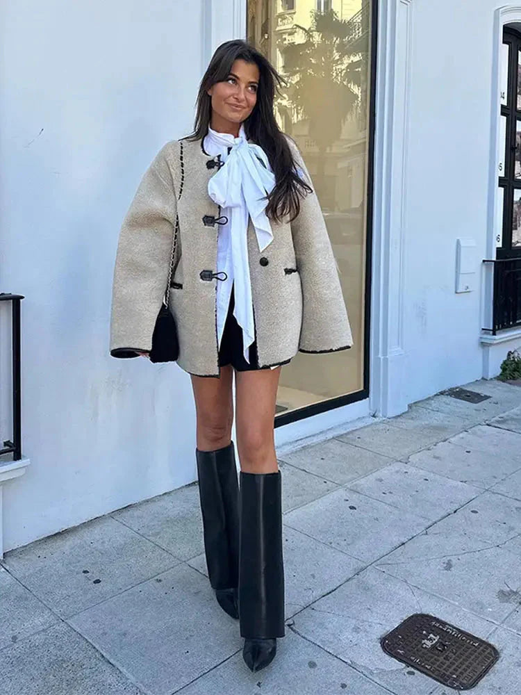 Faux Fur Coat | Cream | Varm | Fake Fur Jacka | Vinterjacka för kvinnor