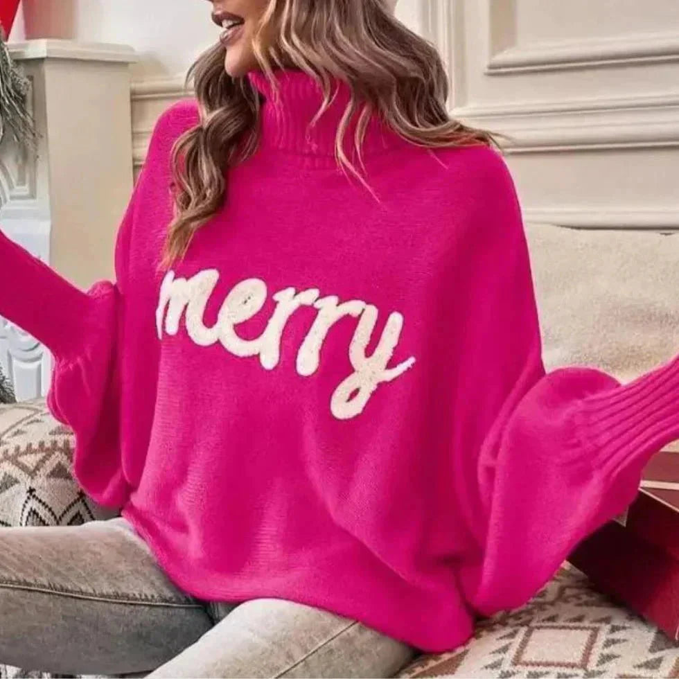 Festlig ”Merry” Turtleneck-tröja
