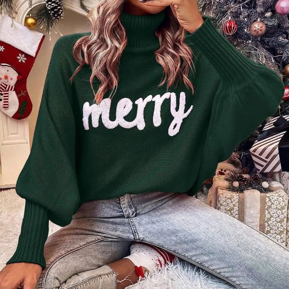 Festlig ”Merry” Turtleneck-tröja