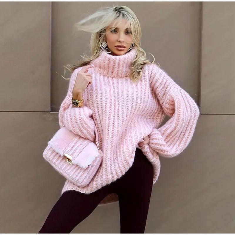 Fidelia överdimensionerad tröja | Stickad vintertröja med turtleneck för kvinnor
