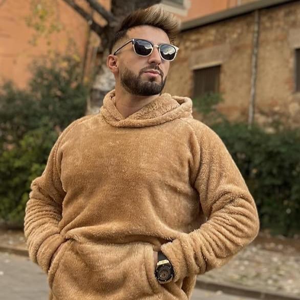 Fleece Hoodie | Mysig | Pullover | Vinter Hoodie | Hoodie för män