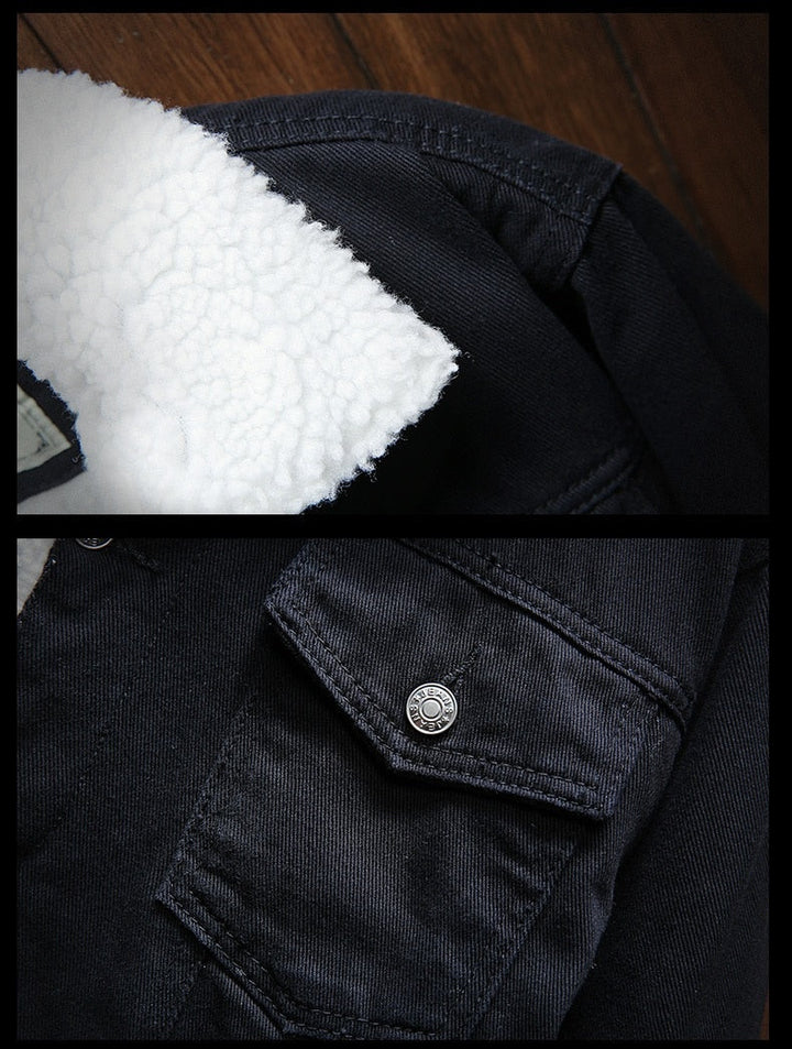 Fleecefodrad retro jeansjacka - Samuel